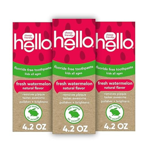 Hello Natural Watermelon Flavor Baby & Kids Fluoride Free Toothpaste